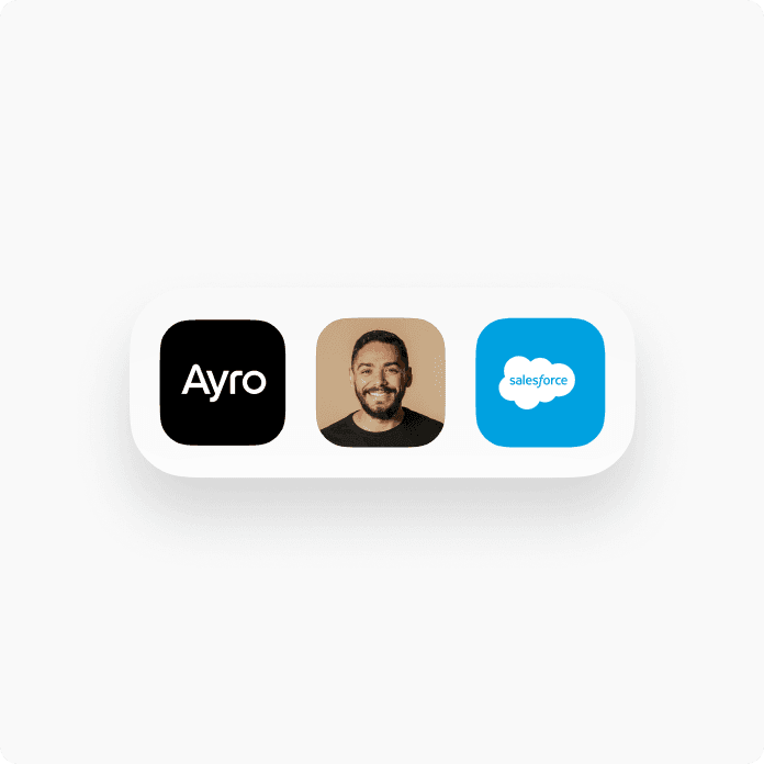 A handoff from Ayro to a human and Salesforce